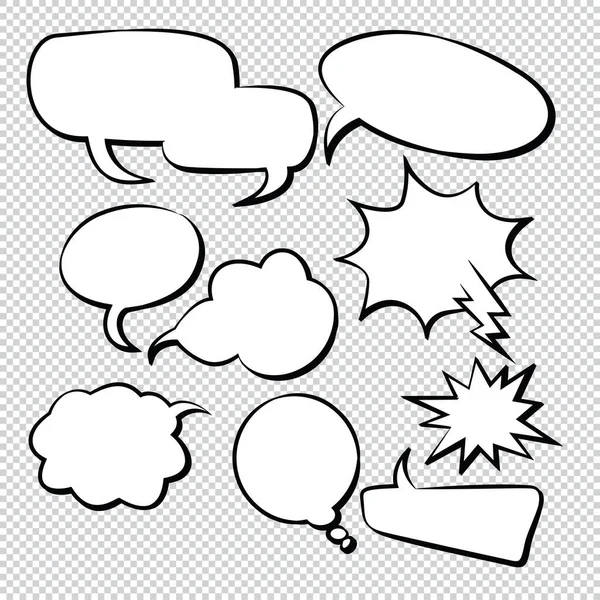 Comic Bubble Speech Ballonnen Speech Cartoon Vector — Stockvector