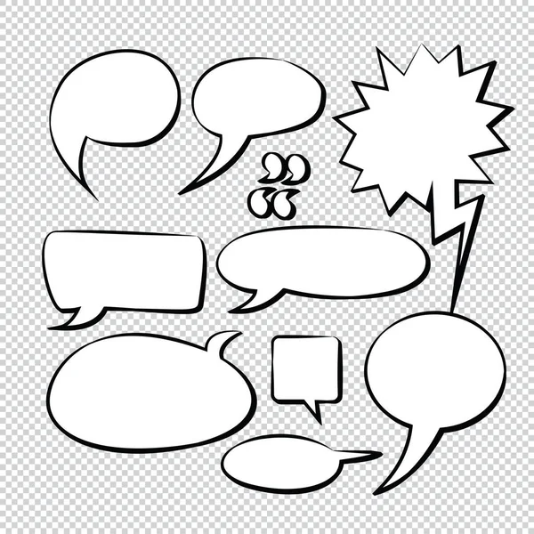 Comic Bubble Speech Balloons Speech Cartoon Vector — Stock Vector