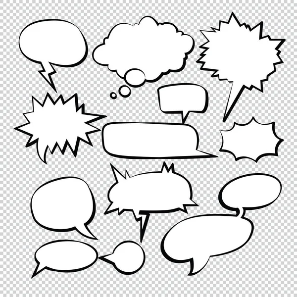 Comic Bubble Speech Luftballons Speech Cartoon Vector — Stockvektor