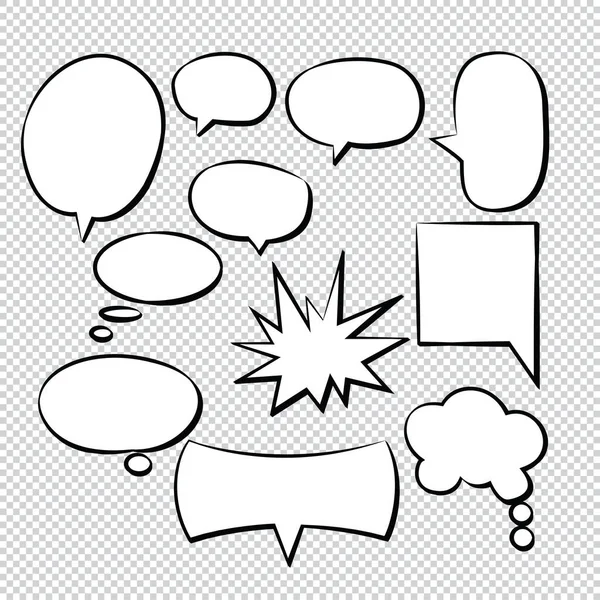 Comic Bubble Speech Μπαλόνια Ομιλία Cartoon Vector — Διανυσματικό Αρχείο