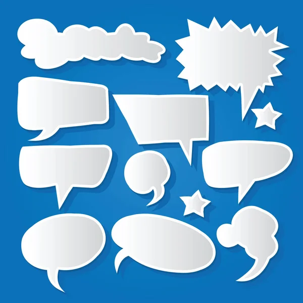 Comic Bubble Speech Balloons Speech Cartoon Vector — Stock Vector