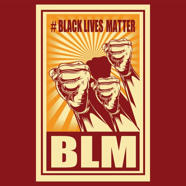 Black Lives Matter Dibujo Vector Mano — Vector de stock