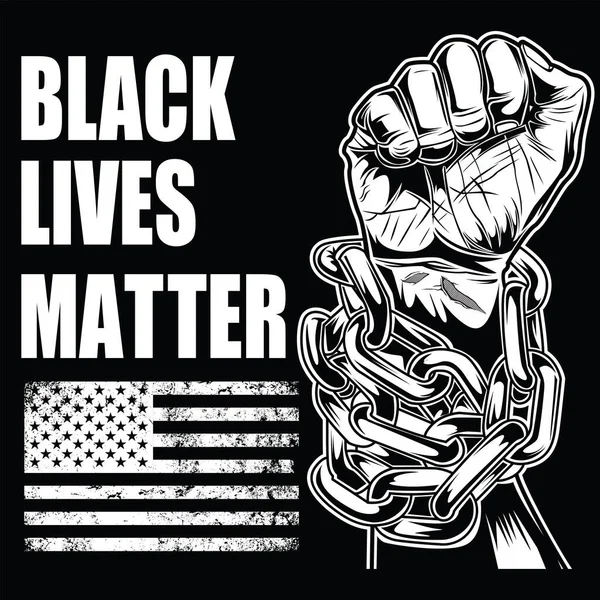 Black Lives Matter Dibujo Vector Mano — Vector de stock