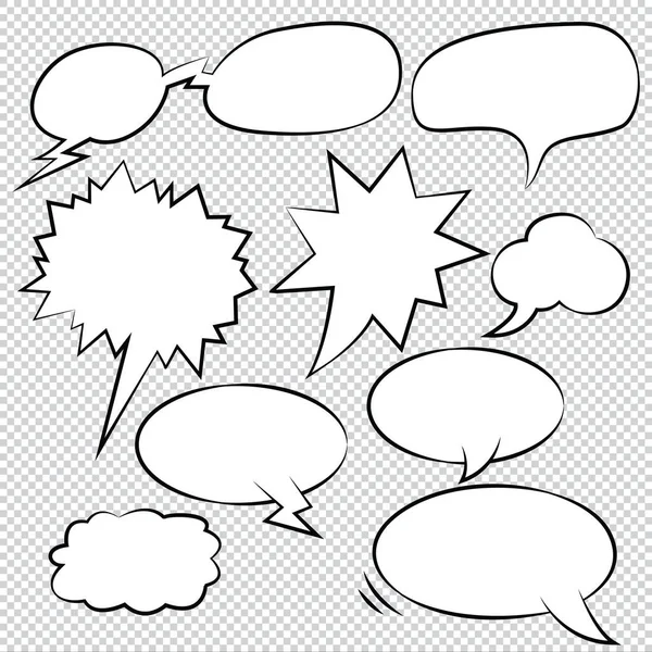 Comic Bubble Speech Ballonnen Speech Cartoon Vector — Stockvector