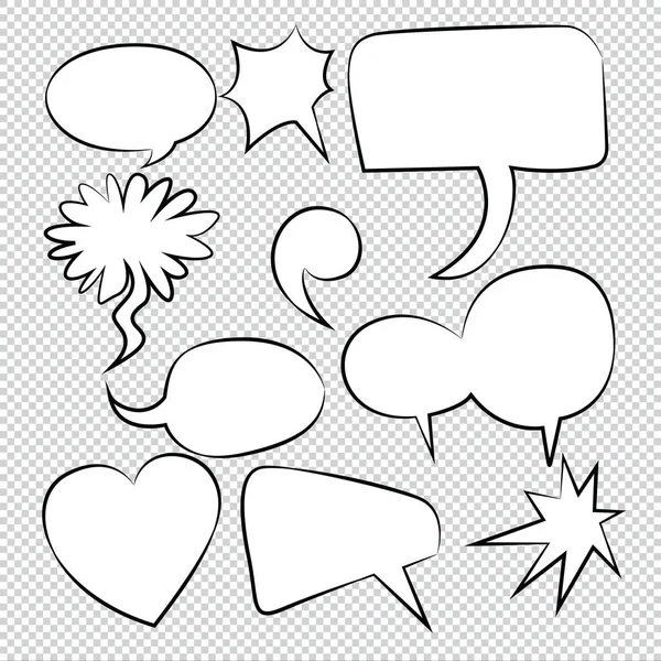 Comic Bubble Speech Luftballons Speech Cartoon Vector — Stockvektor