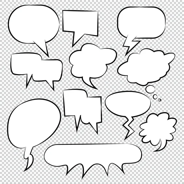 Comic Bubble Speech Ballonnen Speech Cartoon Vector — Stockvector