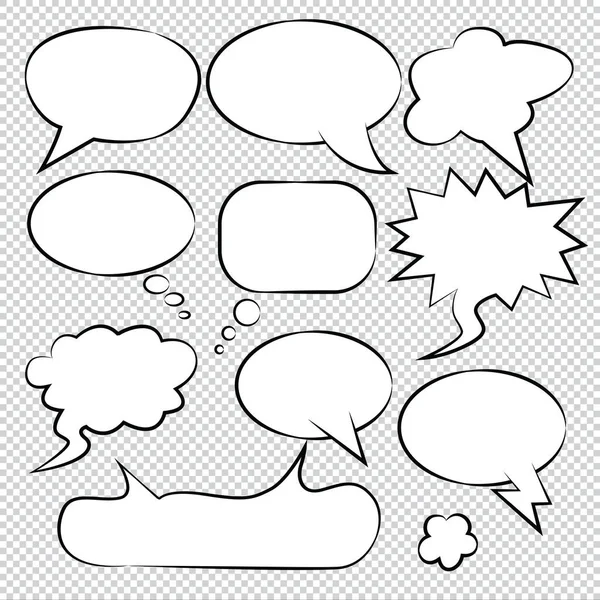 Comic Bubble Speech Ballonnen Speech Cartoon Vector — Stockvector