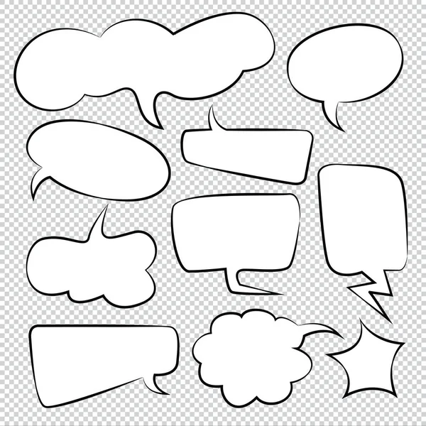 Comic Bubble Speech Ballonnen Speech Cartoon Vector — Stockvector