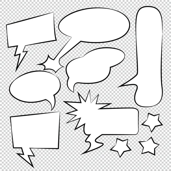 Bubble Comic Discurso Globos Discurso Dibujos Animados Vector — Vector de stock