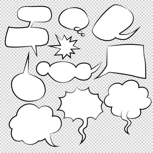 Bubble Comic Discurso Globos Discurso Dibujos Animados Vector — Vector de stock
