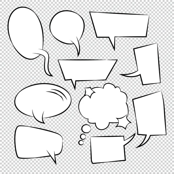 Comic Bubble Speech Ballonnen Speech Cartoon Vector — Stockvector