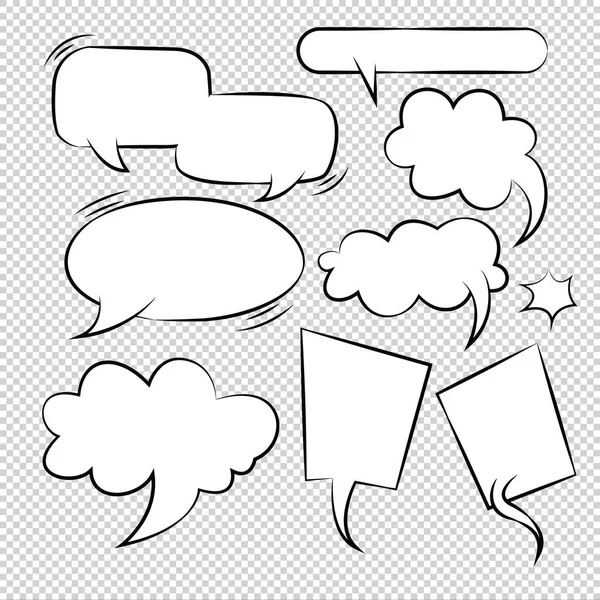 Comic Bubble Speech Ballonnen Speech Cartoon Vector — Stockvector