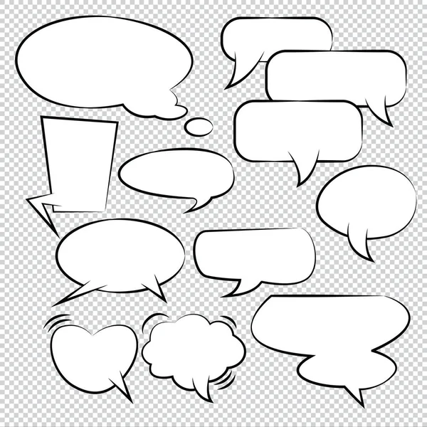 Comic Bubble Speech Ballonnen Speech Cartoon Vector — Stockvector