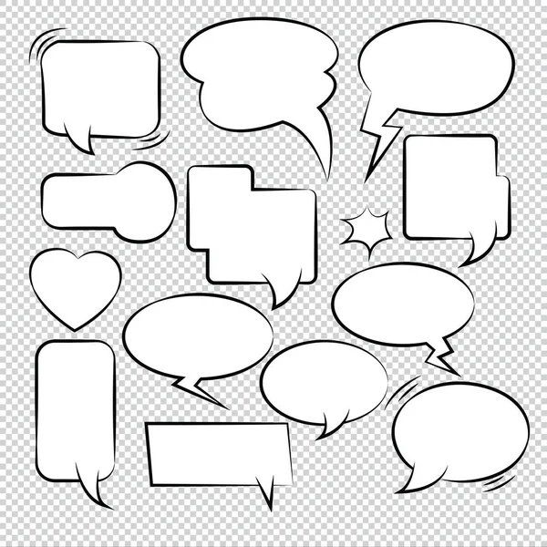 Comic Bubble Speech Ballonnen Speech Cartoon Vector — Stockvector