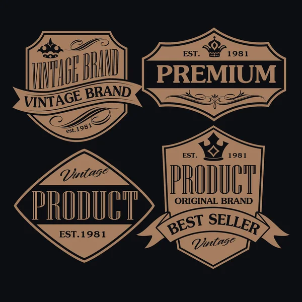 Vintage Retro Badge Conjunto Vetores Coleção Design Etiquetas —  Vetores de Stock