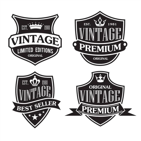 Vintage Retro Badge Etiket Design Collectie Vector Set — Stockvector