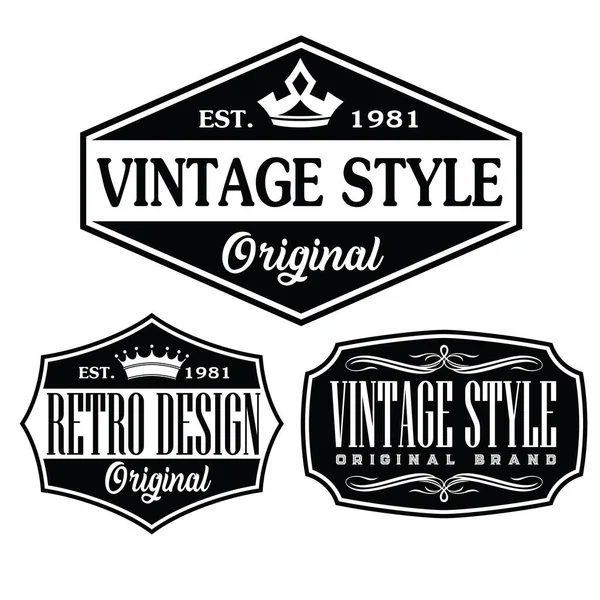 Vintage Retro Badge Conjunto Vetores Coleção Design Etiquetas Eps —  Vetores de Stock