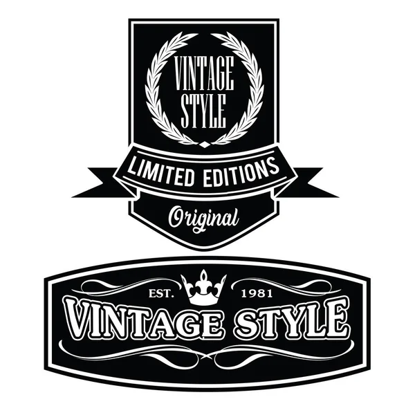 Vintage Retro Insignia Etiqueta Diseño Colección Vector Conjunto Eps — Archivo Imágenes Vectoriales