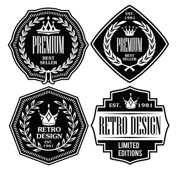 Badge Vintage Rétro Vecteur Collection Label Design Set Eps — Image vectorielle