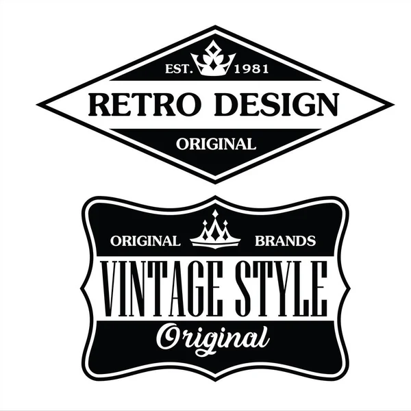 Vintage Und Retro Abzeichen Etikettendesign Kollektion Vektor Set Eps — Stockvektor