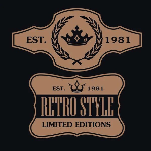 Vintage Retro Odznaka Projekt Etykiety Wektor Kolekcja Zestaw Eps — Wektor stockowy