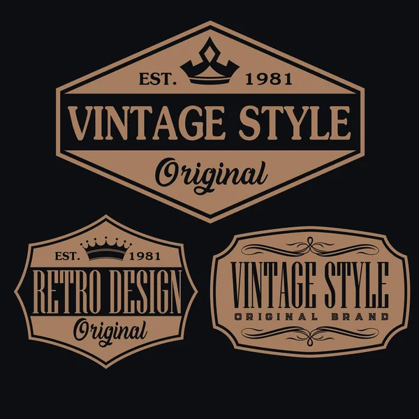 Vintage Retro Badge Sada Vektorů Designu Štítků Eps — Stockový vektor