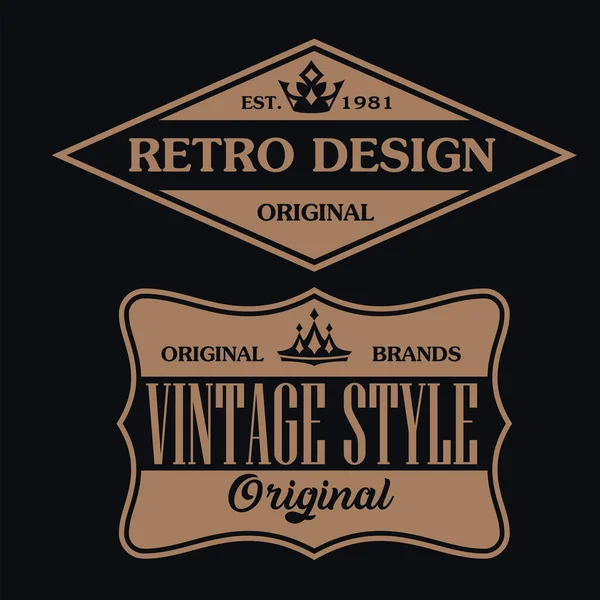 Vintage Och Retro Märke Etikett Design Samling Vektor Set Eps — Stock vektor