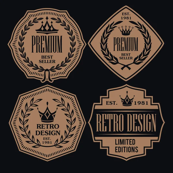 Vintage Retro Badge Label Design Collectie Vector Set Eps — Stockvector