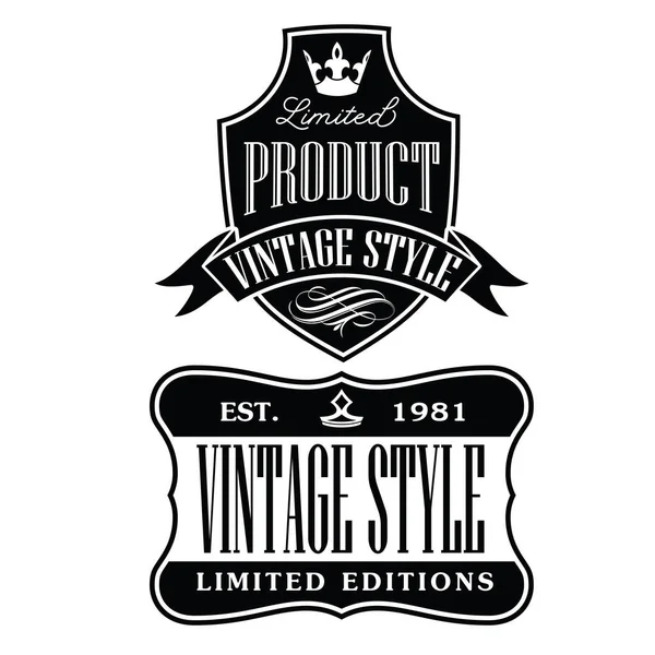 Distintivo Vintage Retrò Set Vettoriale Collezione Label Design — Vettoriale Stock