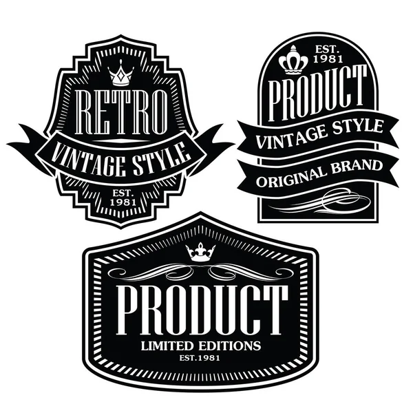 Badge Vintage Rétro Vecteur Collection Label Design Set — Image vectorielle
