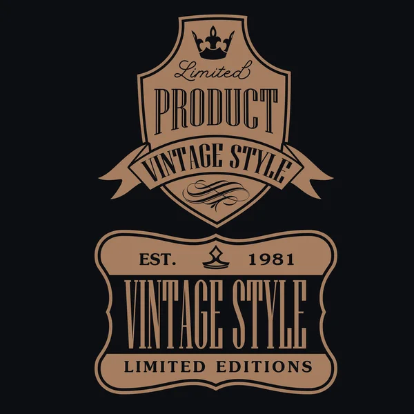 Vintage Retro Badge Label Design Collection Vector Set — стоковый вектор