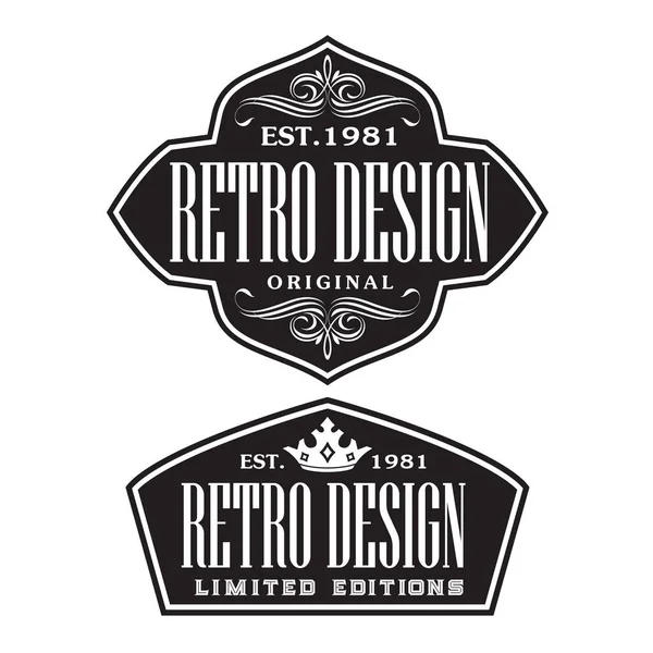 Vintage Dan Retro Badge Label Design Collection Vector - Stok Vektor