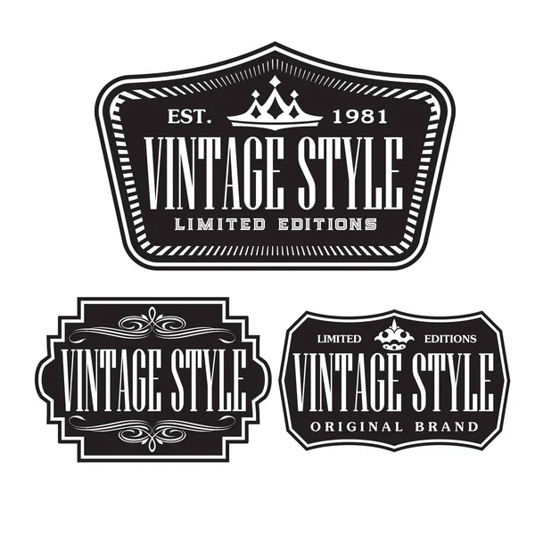Vintage Och Retro Märke Etikett Design Kollektion Vektor — Stock vektor