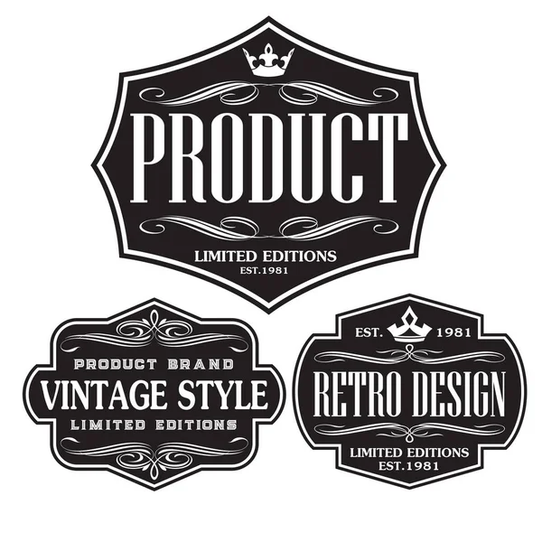 Emblema Vintage Retro Vetor Coleção Design Etiquetas —  Vetores de Stock