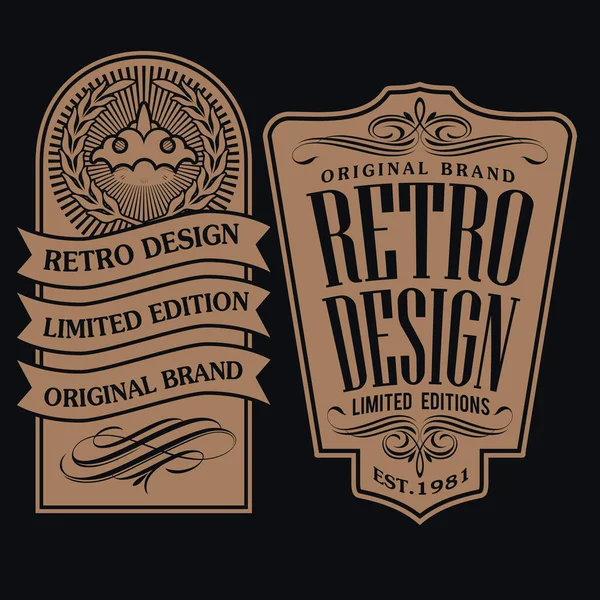 Badge Vintage Rétro Vecteur Collection Label Design — Image vectorielle