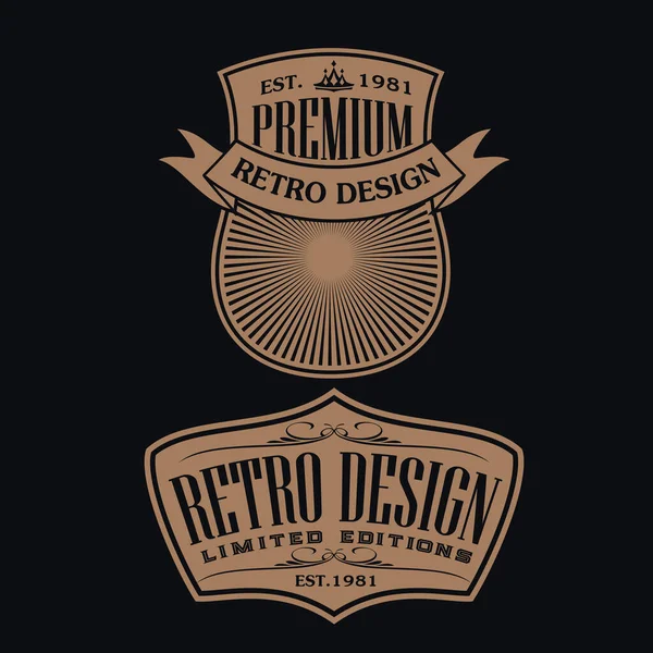 Vintage Retro Badge Label Design Collection Vector — 스톡 벡터