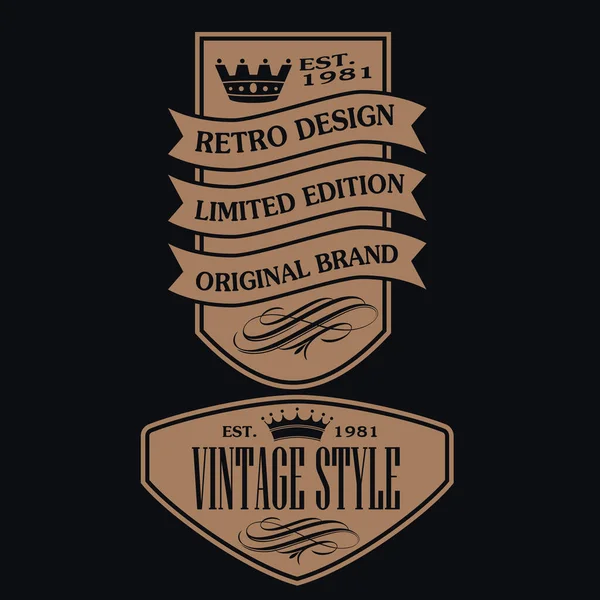 Vintage Retro Insignia Etiqueta Diseño Colección Vector — Vector de stock