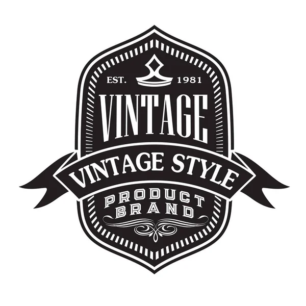 Vintage Retro Insignia Etiqueta Diseño Colección Vector — Archivo Imágenes Vectoriales