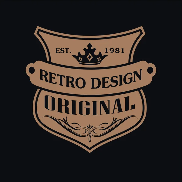 Vintage Retro Insignia Etiqueta Diseño Colección Vector — Archivo Imágenes Vectoriales