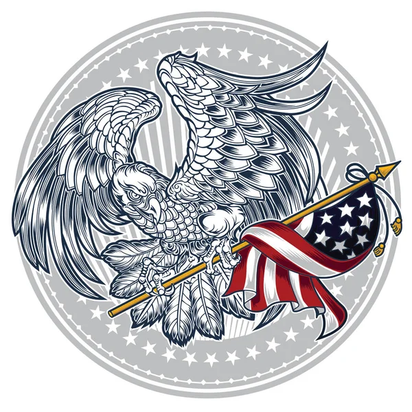 Eagle Bird Wing Annimal Usa America Illustrazione Vettoriale — Vettoriale Stock