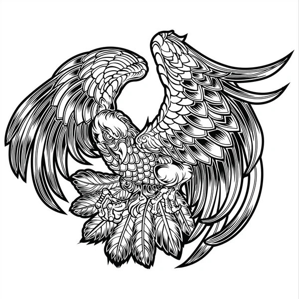 Eagle Bird Wing Annimal Usa America Vector Illustration — Stock Vector