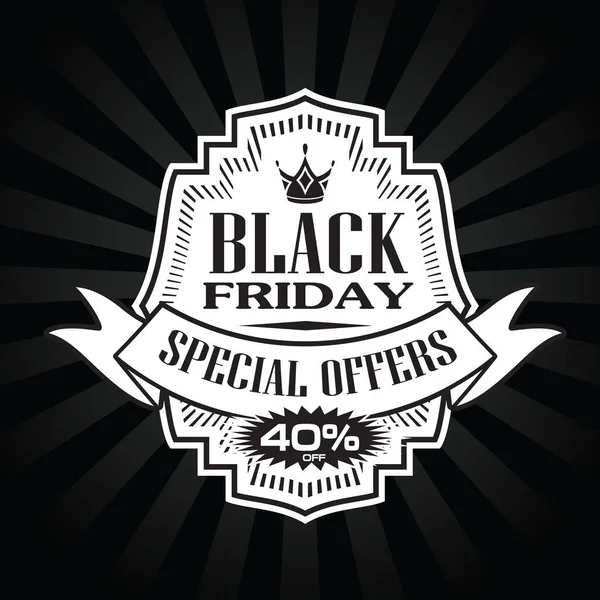 Black Friday Banners Sale Black Background Vector — Stock Vector