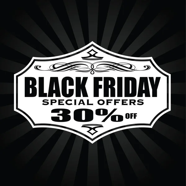 Black Friday Banners Sale Black Background Illustration Vector — Stock Vector