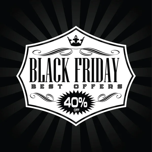 Black Friday Banners Sale Black White Illustration Vector — Stock Vector