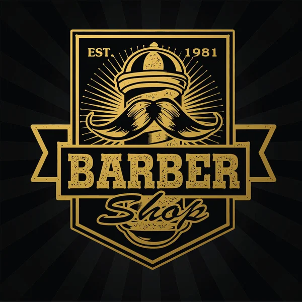 Friseursalon Friseur Friseur Vintage Logo Luxus Pomade Retro Royal Vector — Stockvektor