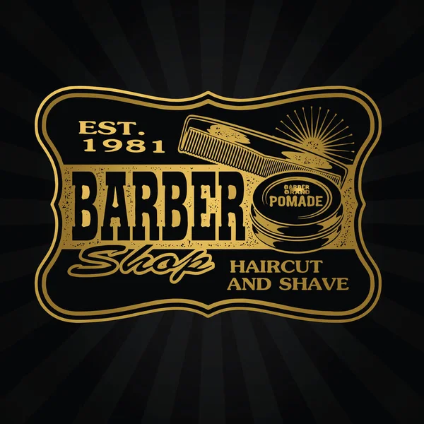 Barber Shop Hair Salon Hair Stylist Vintage Logo Luxury Pomade — Stock Vector