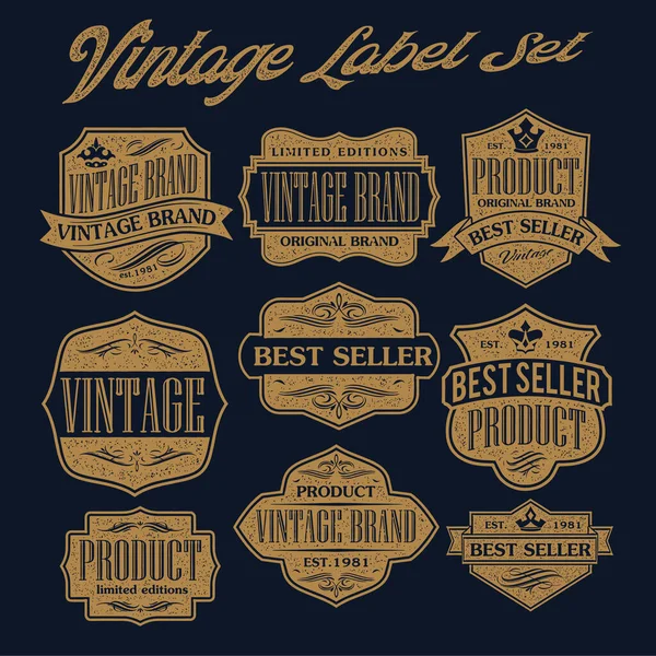 Vintage Und Retro Abzeichen Etikettendesign Kollektion Grunzstempel Design Vintage Vector — Stockvektor