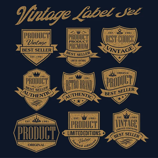 Vintage Och Retromärke Etikett Design Kollektion Grymt Stämpel Design Vintage — Stock vektor
