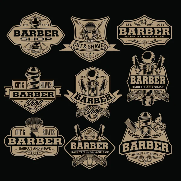 Salon Coiffure Coiffeur Coiffeur Vintage Logo Luxury Pomade Retro Royal — Image vectorielle