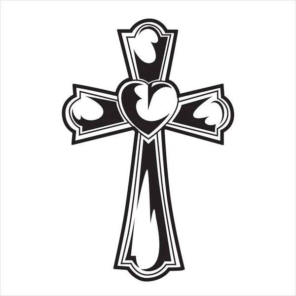 Christian Cross Aile Dessin Vectoriel Illustration Lame — Image vectorielle